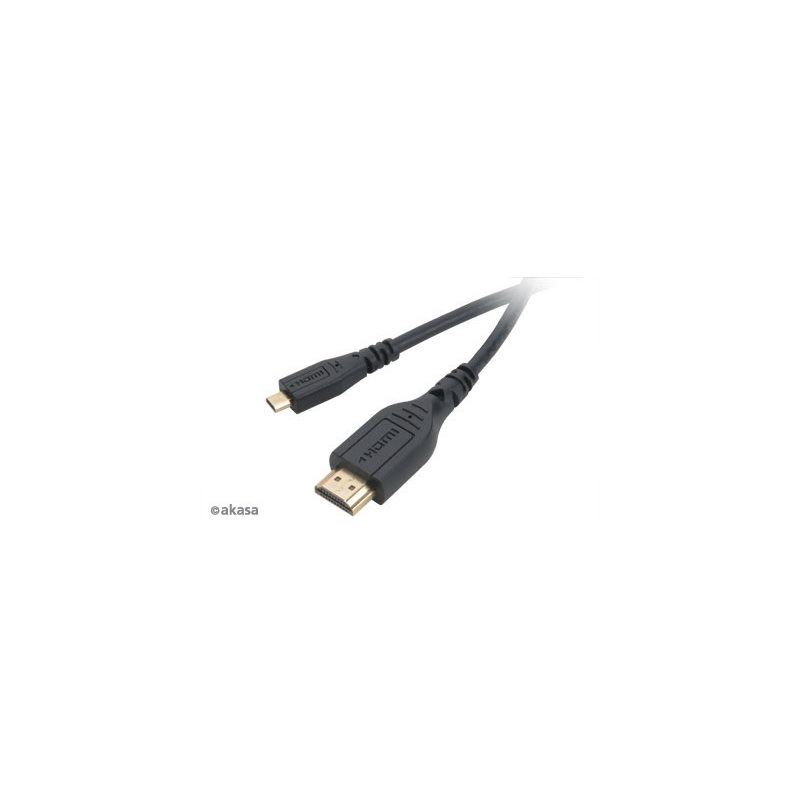 Akasa Micro-HDMI -> HDMI, 1,5m, musta