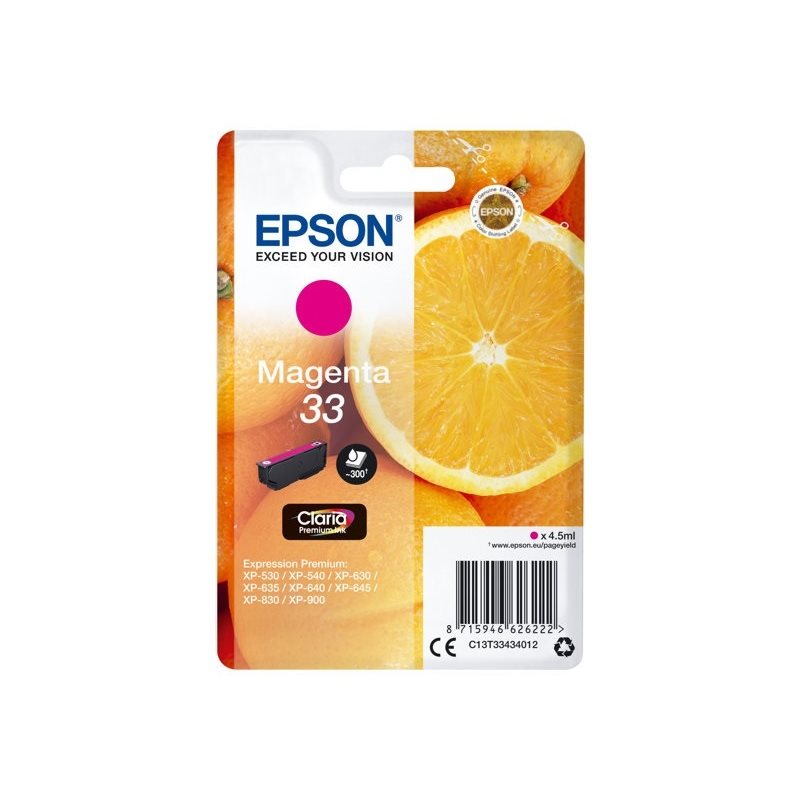 Epson 33 Claria Premium Ink Oranges -väriainekasetti, magenta (SEC)