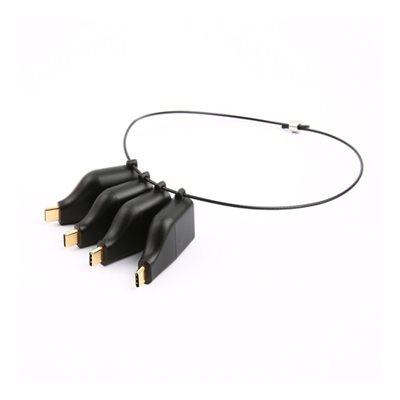 Deltaco OFFICE USB-C -sovitinrengas, mDP, DP, VGA, HDMI, musta