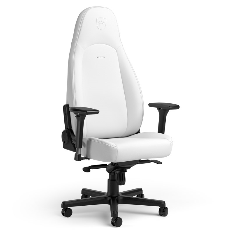 noblechairs ICON Gaming Chair - White Edition, keinonahkaverhoiltu pelituoli, valkoinen