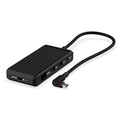 Unisynk 8-porttinen USB-C hubi, musta  (Poistotuote! Norm. 99,90€)