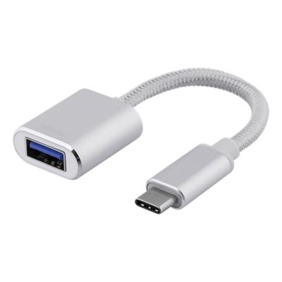 Deltaco 3.2 Gen1 USB-C -> USB-A OTG -adapteri, hopea