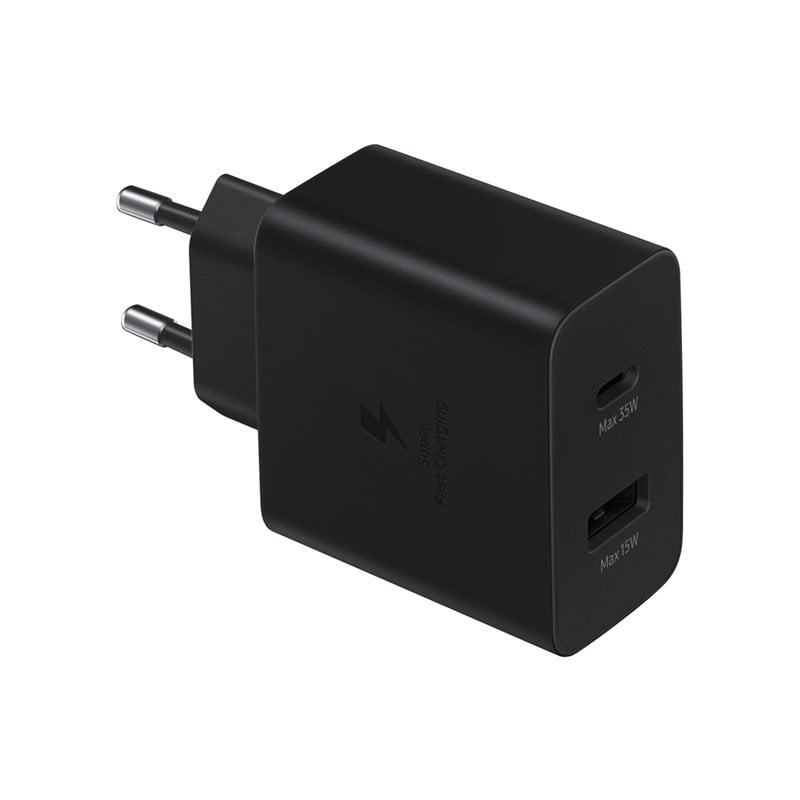 Samsung 35W Power Adapter Duo -verkkovirtalaturi, USB-C PD3.0 + USB-A, musta