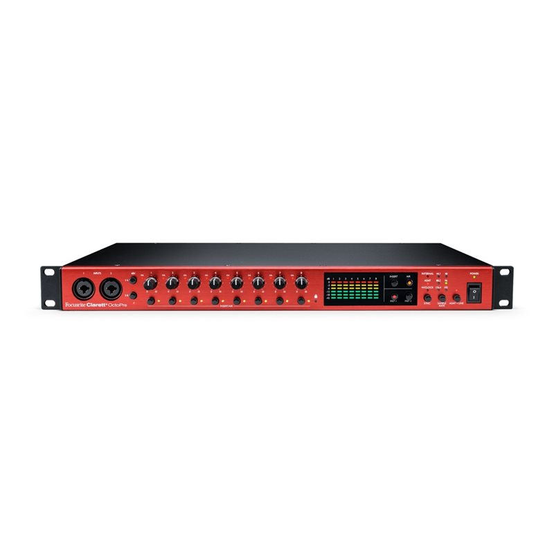 Focusrite Clarett+ Octopre, 8-in, 8-out mikrofonietuvahvistin, musta/punainen