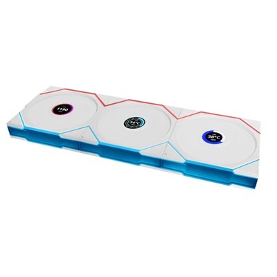 Lian Li UNI FAN TL Wireless LCD 120 Reverse Blade - Triple Pack, 120mm PWM-laitetuuletinsarja, valkoinen