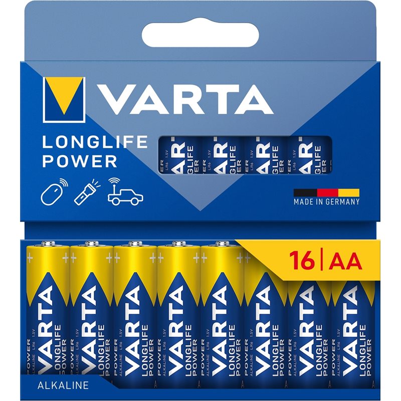 Varta AA/LR06 Longlife Power -paristo, 16kpl