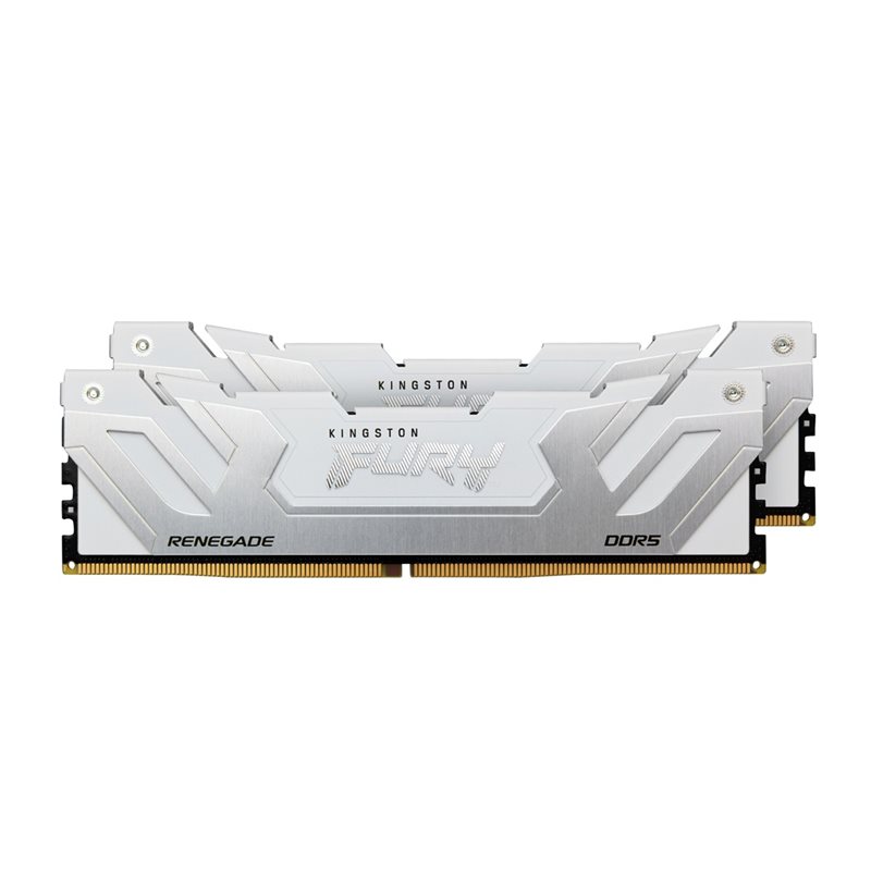 Kingston 48GB (2 x 24GB) FURY Renegade White, DDR5 8800MHz, CUDIMM, CL42, 1.40V, valkoinen/hopea