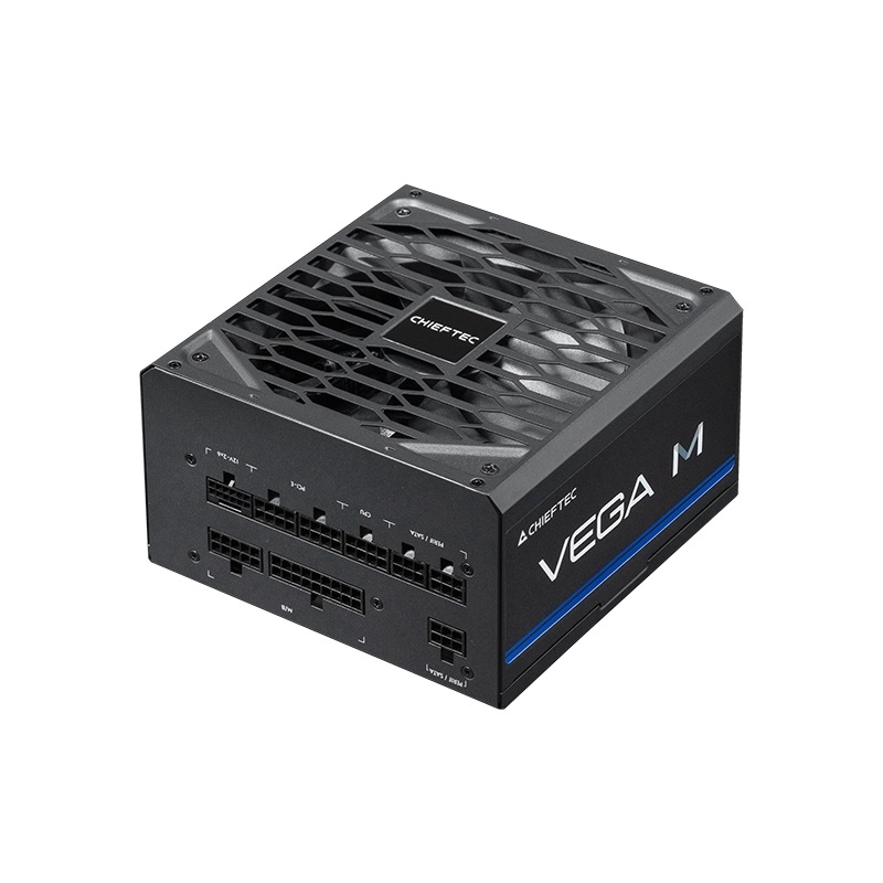 Chieftec 750W VEGA M, ATX 3.1 virtalähde, PCIe 5.1, 80 Plus Gold, musta