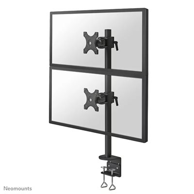 Neomounts 10-27" x2 Desk Mount Clamp, näyttövarsi pöydälle kahdelle näytölle, musta