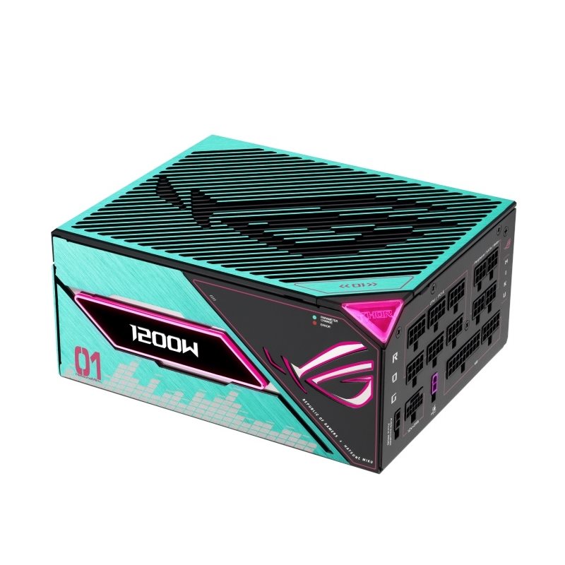 Asus 1200W ROG THOR Platinum III Hatsune Miku edition, ATX 3.1-virtalähde, PCIe 5.1, 80 Plus Platinum