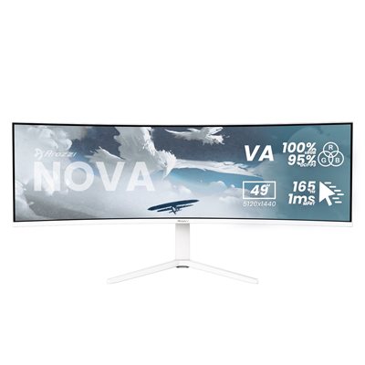 Arozzi 49" Nova VA, 165Hz (OC) UWQHD -pelimonitori, valkoinen