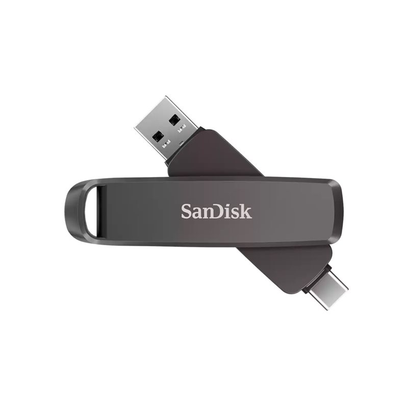 Sandisk 512GB Extreme PRO Dual Drive, 3.2 Gen2 USB-C+A -muistitikku, 1000/900 MB/s, musta