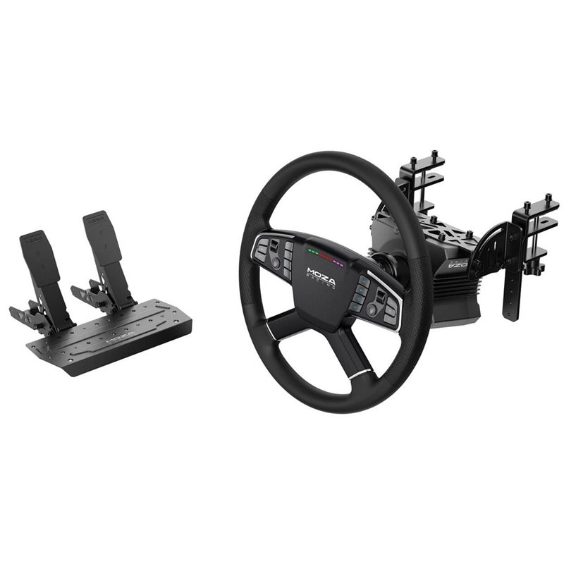 MOZA Racing R5 Pro Truck Bundle -rattipaketti (6 Nm), musta