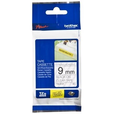 Brother TZES121 9 BLACK ON CLEAR STR. AD