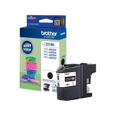 Brother LC-221BK -väriainekasetti, musta, n. 260 sivua