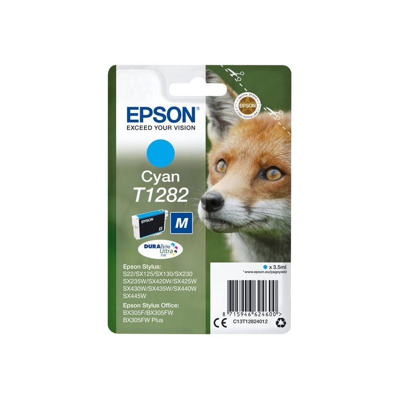 Epson T1282 DURABrite Ultra Fox -väriainekasetti, syaani