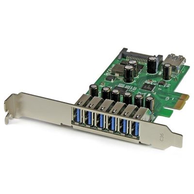 StarTech.com 7-porttinen PCI Express USB 3.0 -kortti, PCIe x1