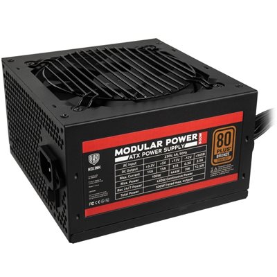 Kolink 500W Modular Power, semimodulaarinen ATX-virtalähde, 80 Plus Bronze, musta