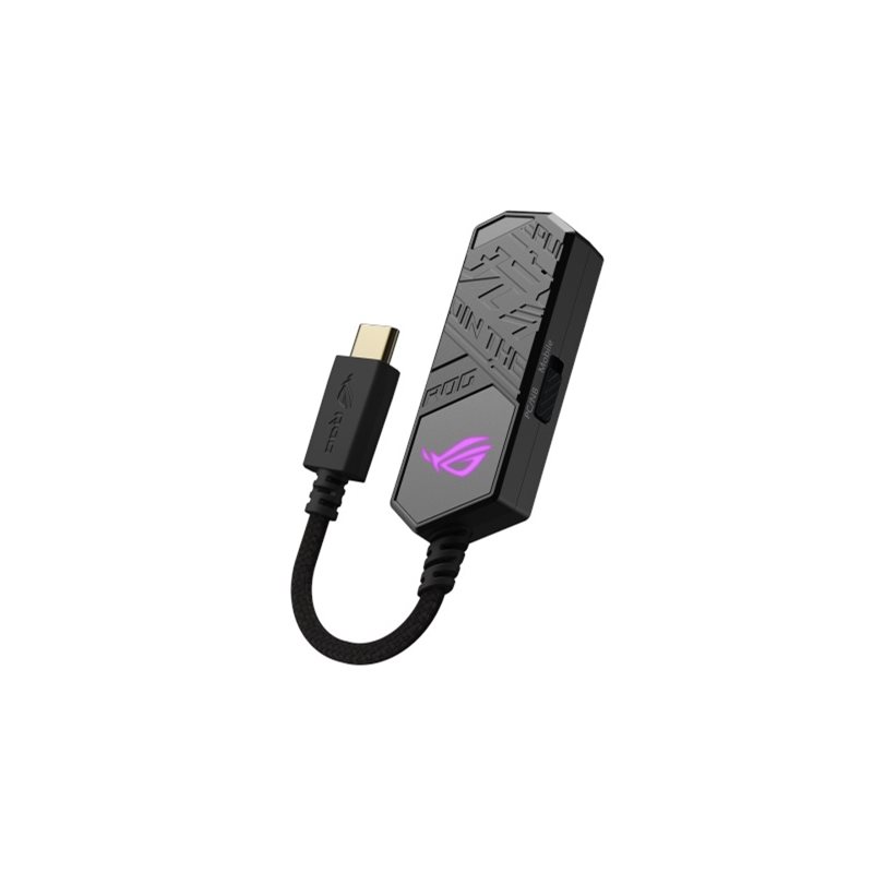Asus ROG Clavis, USB-C -> 3.5mm peli-DAC AI-mikrofonilla, musta (Poistotuote! Norm. 115,90€)