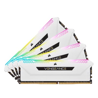 Corsair 64GB (4 x 16GB) Vengeance RGB PRO SL, DDR4 3600MHz, CL18, 1.35V, valkoinen