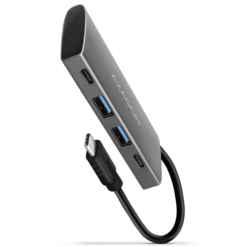 AXAGON (Outlet) HMC-4G2, USB 3.2 Gen 2 -hubi, USB-C, hopea