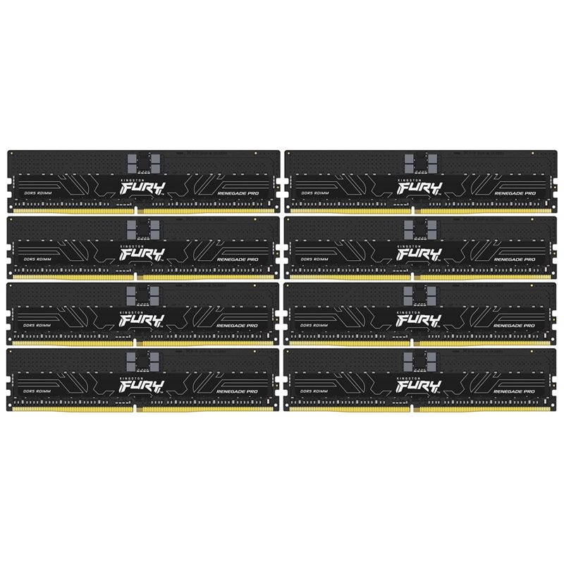 Kingston 256GB (8 x 32GB) FURY Renegade Pro DDR5 RDIMM, 4800MHz, ECC, CL36, 1.10V, musta