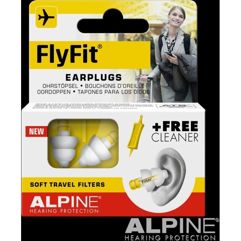 Alpine FlyFit -korvatulpat, valkoinen/keltainen