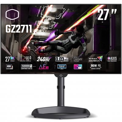 Cooler Master 27" Tempest GZ2711 OLED, 240Hz QHD-pelimonitori, musta