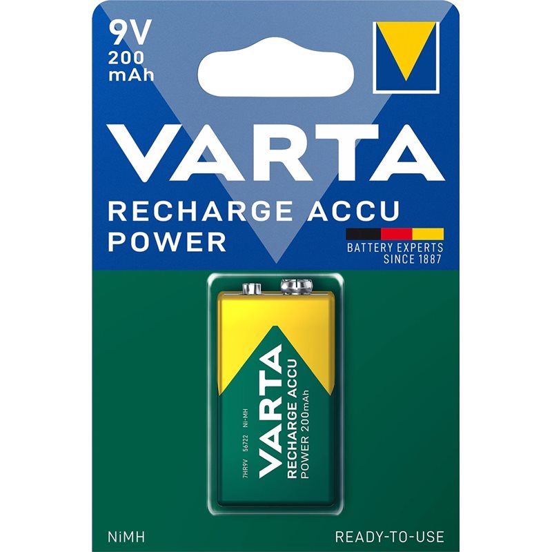 Varta 9V/LR22 -akkuparisto, 200mAh