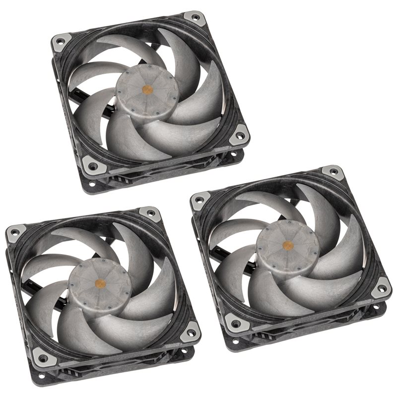 Phanteks (Outlet) 120mm T30-120 -laitetuuletinsarja, 3-pack, musta/harmaa