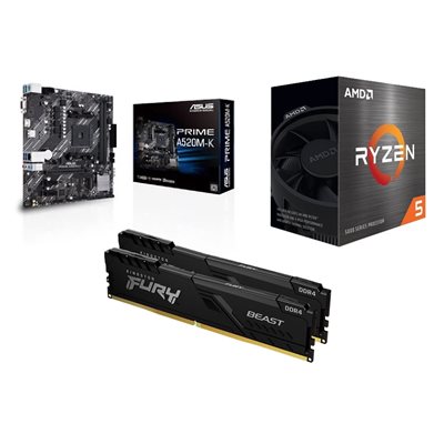 Asus PRIME A520M-K + Ryzen 5 5500 + 16GB DDR4 3200MHz -tuotepaketti