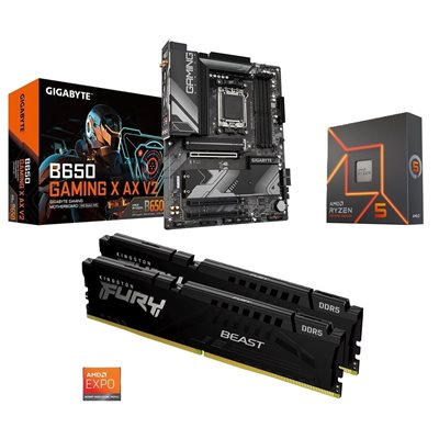 Gigabyte B650 GAMING X AX V2 + Ryzen 5 7600X + 32GB DDR5 6000MHz -tuotepaketti