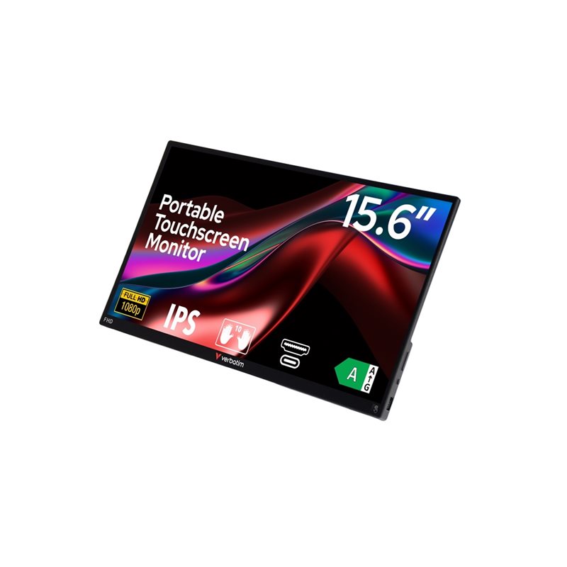 Verbatim (Outlet) 15.6" PMT-15, Full HD -mobiili/kosketusnäyttö, musta