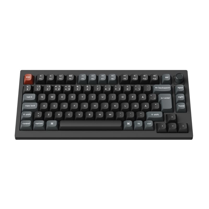 Keychron V1 Ultra, langaton 8K mekaaninen näppäimistö, 75%, POM Red, musta