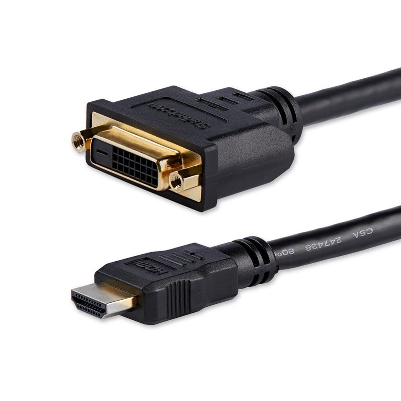 StarTech.com HDMI -> DVI-D -adapterikaapeli, 0,2m, musta