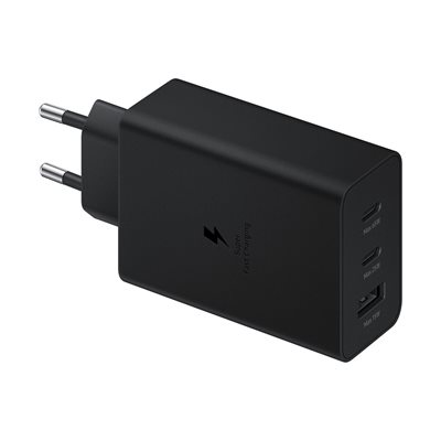 Samsung 65W Power Adapter Trio, laturi, 2x USB-C, USB-A, musta