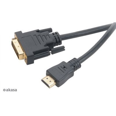 Akasa HDMI <> DVI-D -adapterikaapeli, Dual-Link, 2m, musta