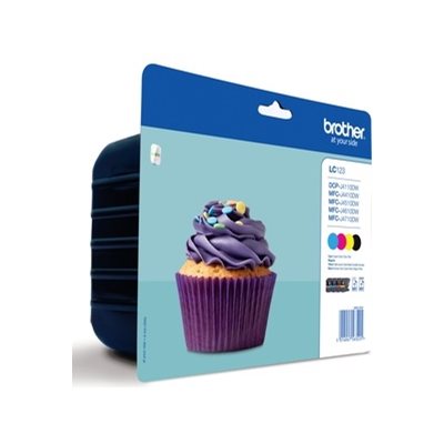 Brother LC123, B/C/M/Y, Mustepatruuna, Monipakkaus