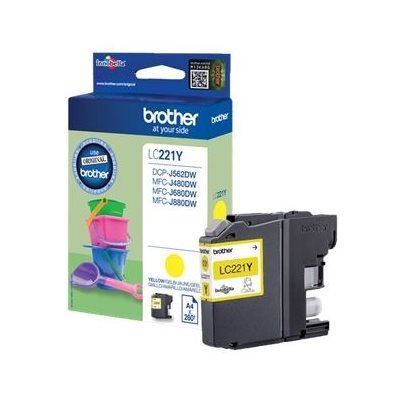 Brother LC-221Y -väriainekasetti, keltainen, n. 260 sivua