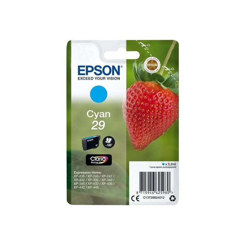 Epson 29 Claria Home Ink Strawberry -väriainekasetti, syaani