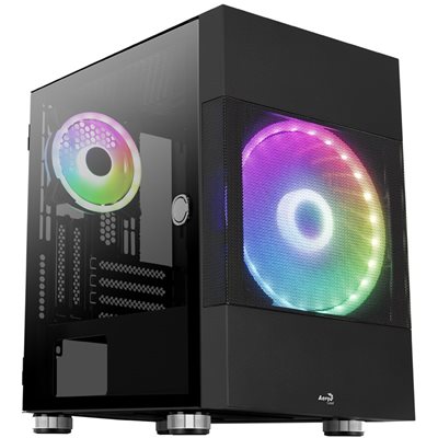 Aerocool Atomic v1, ikkunallinen minitornikotelo, musta