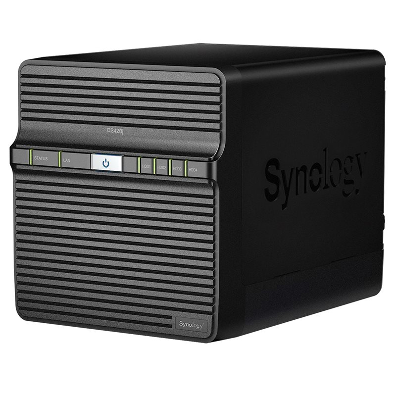 Synology DiskStation DS420j, 4-paikkainen NAS-asema, musta