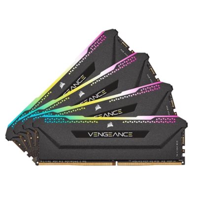 Corsair 64GB (4 x 16GB) Vengeance RGB PRO SL, DDR4 3600MHz, CL18, 1.35V, musta