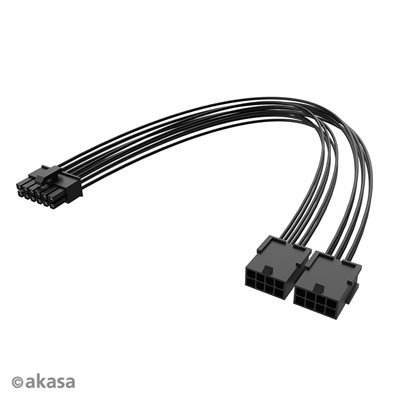 Akasa PCIe 12-pin -> 2x 8-pin -sovitinkaapeli, 30cm, musta