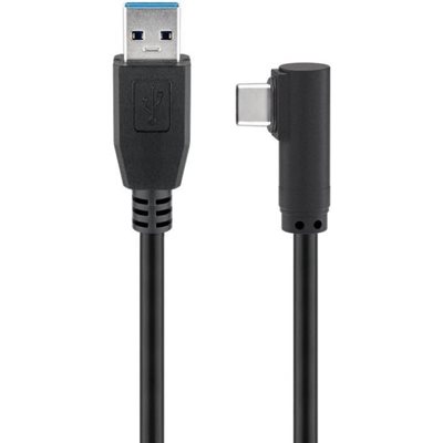 MicroConnect 3.2 Gen1 USB-C - USB-A -kaapeli, kulma-suora, 2m, musta