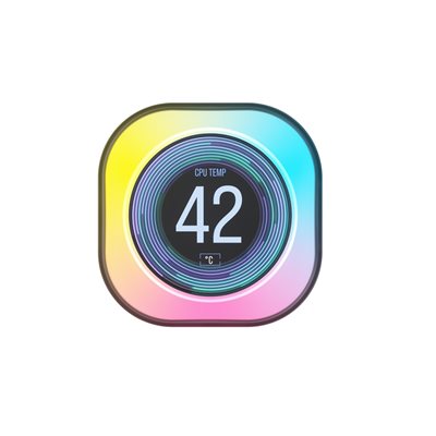 Corsair iCUE LINK LCD Module, AIO-nestejäähdytyksen näyttömoduuli, valkoinen