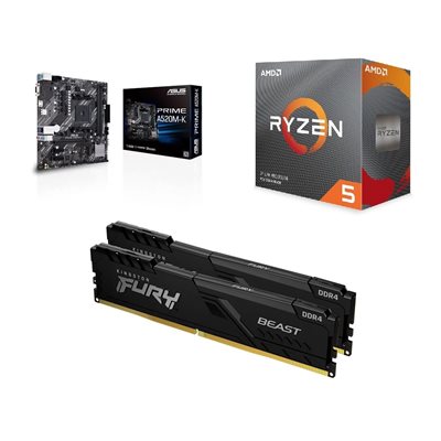 Asus PRIME A520M-K + Ryzen 5 3600 + 16GB DDR4 3200MHz -tuotepaketti