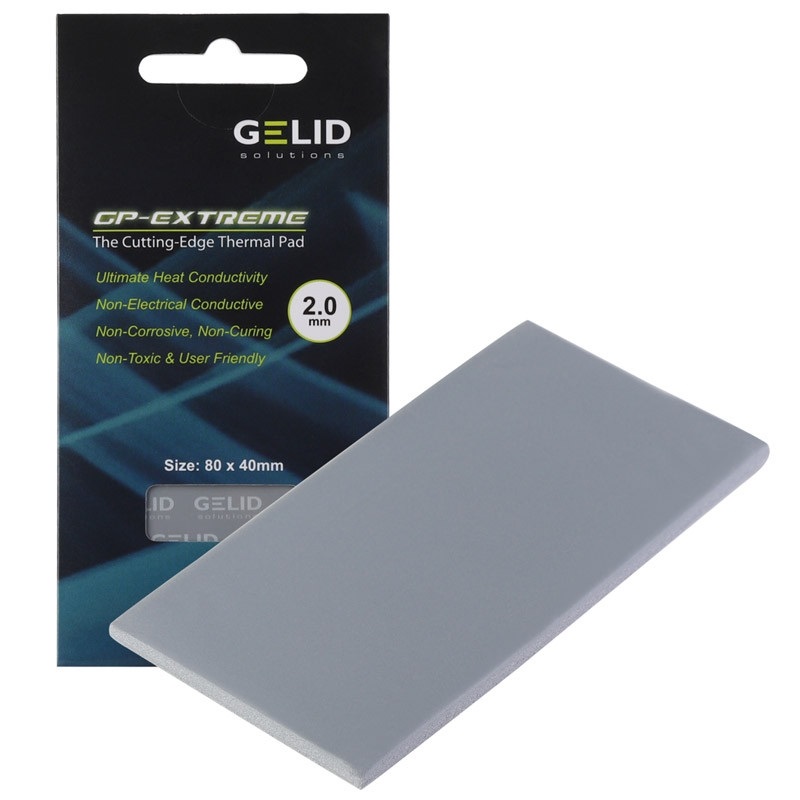 GELID Solutions GP-Extreme -lämpötyyny, 80 x 40 x 2,0 mm, harmaa