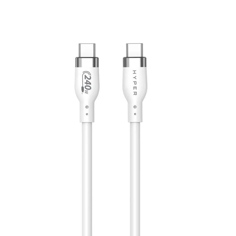 Targus HyperJuice 2.0 USB-C -kaapeli, PD3.1 240W, 1m, valkoinen