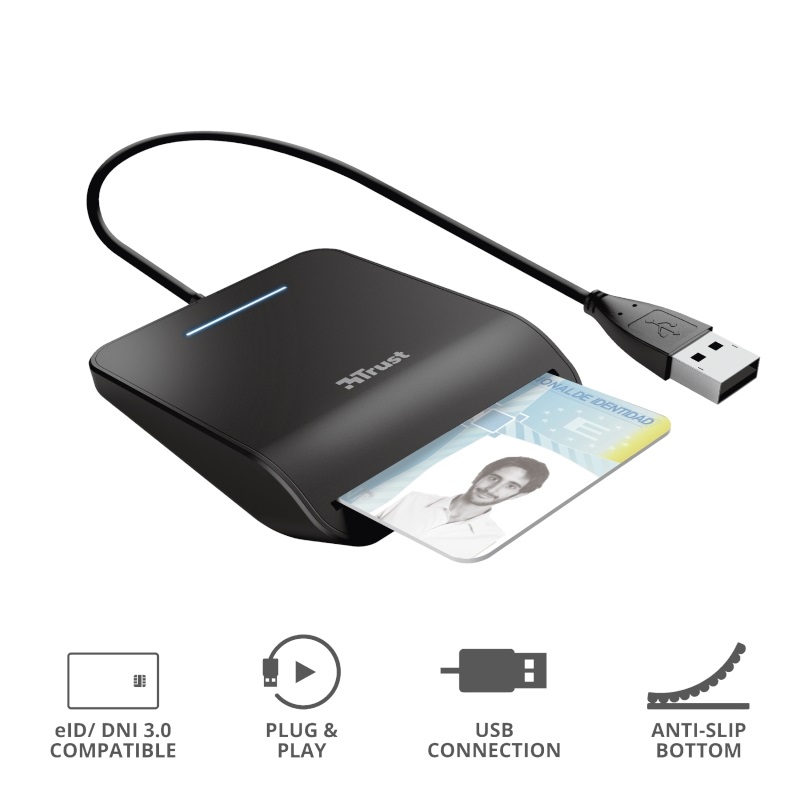 TRUST (Outlet) Primo -älykortinlukija, USB-A, musta